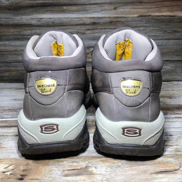 Skechers 76414 Work Hiking Brown Leather Boots 7.5 - Picture 6 of 8